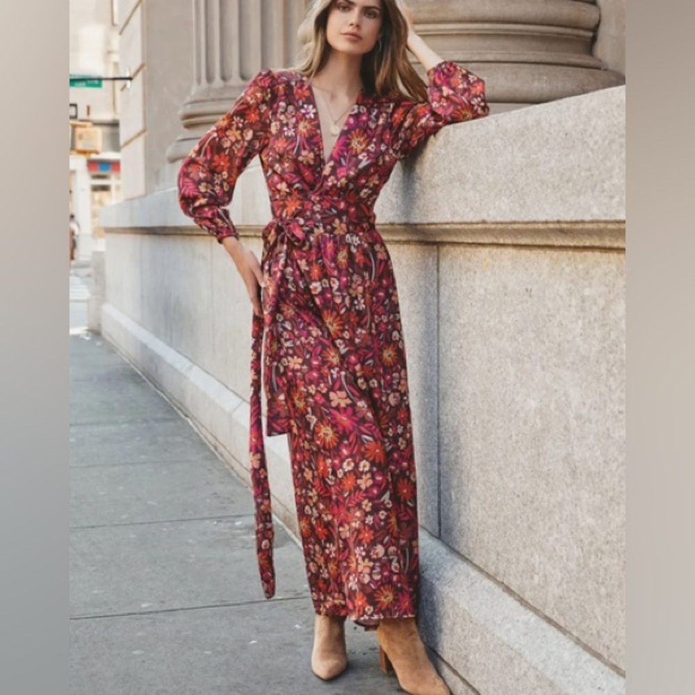 BTFL-life Anthropologie Floral Wrap Dress
